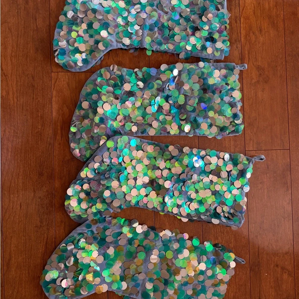 Sequin Stockings West Elm set of 4
